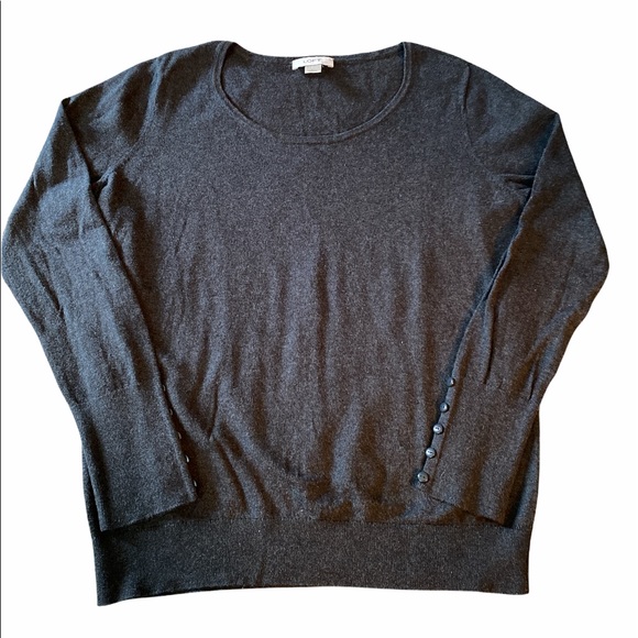 LOFT Grey Cotton Sweater - Picture 2 of 5